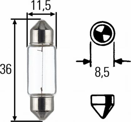 HELLA 8GM 002 092-123 - Λυχνία, φωτ. πινακ. κυκλοφορίας parts5.com