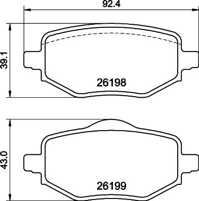 HELLA PAGID 8DB 355 040-971 - Fren balata seti, diskli fren parts5.com