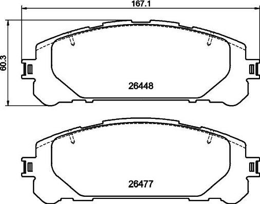 HELLA PAGID 8DB 355 043-871 - Set placute frana,frana disc parts5.com