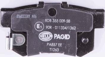 HELLA PAGID 8DB 355 009-581 - Σετ τακάκια, δισκόφρενα parts5.com