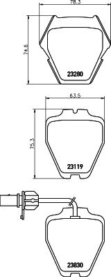 HELLA PAGID 8DB 355 009-031 - Set placute frana,frana disc parts5.com