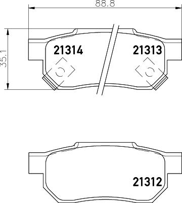 HELLA PAGID 8DB 355 005-731 - Fren balata seti, diskli fren parts5.com