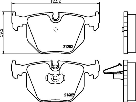 HELLA PAGID 8DB 355 006-691 - Set placute frana,frana disc parts5.com