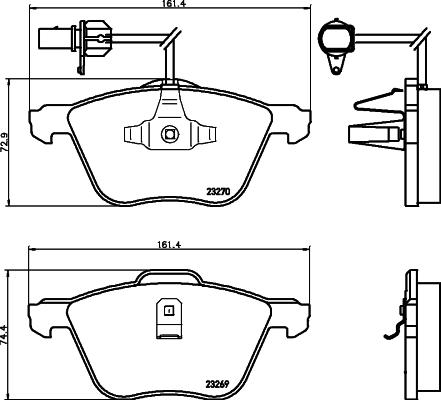 HELLA PAGID 8DB 355 008-921 - Set placute frana,frana disc parts5.com