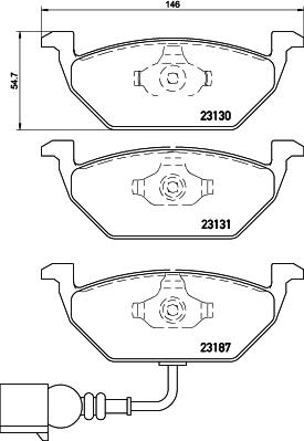 HELLA PAGID 8DB 355 008-551 - Piduriklotsi komplekt,ketaspidur parts5.com