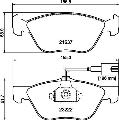 HELLA PAGID 8DB 355 008-611 - Set placute frana,frana disc parts5.com