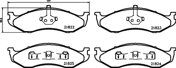 HELLA PAGID 8DB 355 008-231 - Set placute frana,frana disc parts5.com