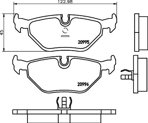 HELLA PAGID 8DB 355 007-421 - Komplet zavornih oblog, ploscne (kolutne) zavore parts5.com