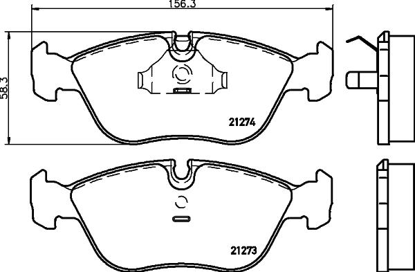 HELLA PAGID 8DB 355 007-721 - Komplet kočnih obloga, disk kočnica parts5.com