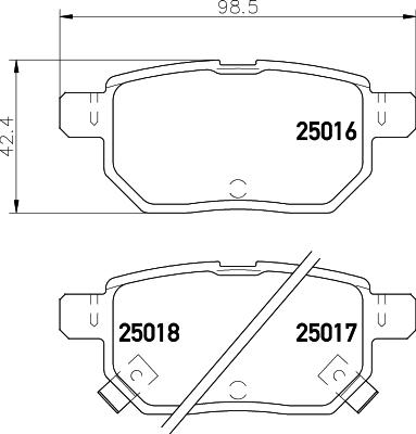 HELLA PAGID 8DB 355 014-991 - Комплект спирачно феродо, дискови спирачки parts5.com