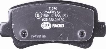 HELLA PAGID 8DB 355 015-301 - Fren balata seti, diskli fren parts5.com