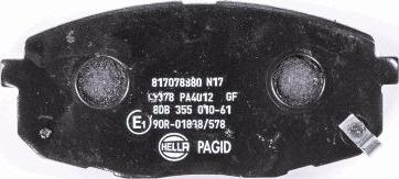 HELLA PAGID 8DB 355 010-611 - Komplet zavornih oblog, ploscne (kolutne) zavore parts5.com