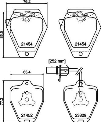 HELLA PAGID 8DB 355 010-191 - Set placute frana,frana disc parts5.com