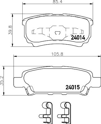 HELLA PAGID 8DB 355 010-811 - Zestaw klocków hamulcowych, hamulce tarczowe parts5.com