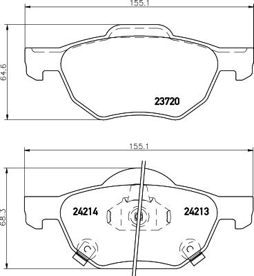 HELLA PAGID 8DB 355 010-831 - Set placute frana,frana disc parts5.com