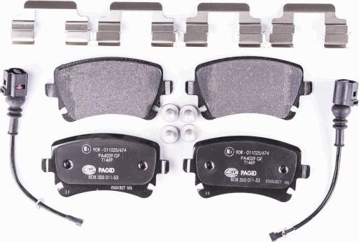 HELLA PAGID 8DB 355 011-531 - Brake Pad Set, disc brake parts5.com