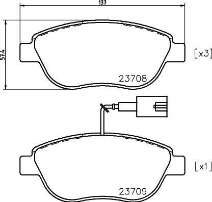 HELLA PAGID 8DB 355 018-831 - Komplet zavornih oblog, ploscne (kolutne) zavore parts5.com