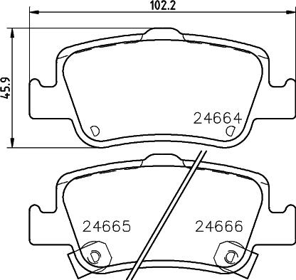 HELLA PAGID 8DB 355 013-571 - Zestaw klocków hamulcowych, hamulce tarczowe parts5.com