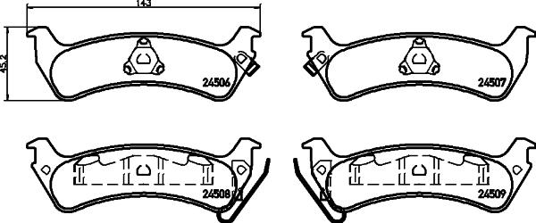 HELLA PAGID 8DB 355 013-091 - Set placute frana,frana disc parts5.com