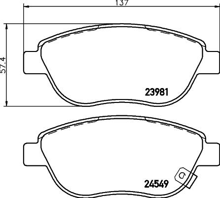 HELLA PAGID 8DB 355 013-371 - Σετ τακάκια, δισκόφρενα parts5.com