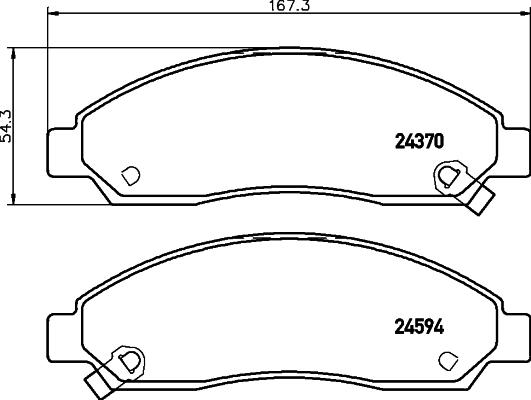 HELLA PAGID 8DB 355 013-291 - Komplet zavornih oblog, ploscne (kolutne) zavore parts5.com