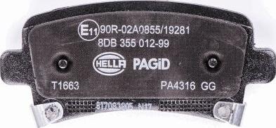 HELLA PAGID 8DB 355 012-991 - Set placute frana,frana disc parts5.com