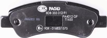 HELLA PAGID 8DB 355 012-911 - Σετ τακάκια, δισκόφρενα parts5.com