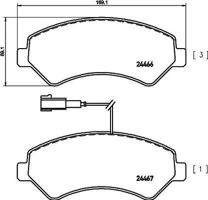 HELLA PAGID 8DB 355 012-921 - Set placute frana,frana disc parts5.com