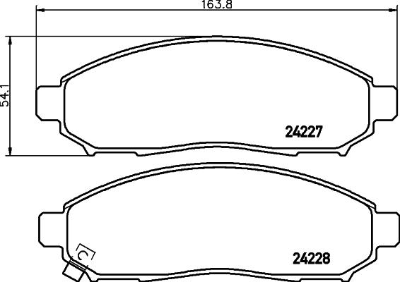 HELLA PAGID 8DB 355 012-071 - Set placute frana,frana disc parts5.com