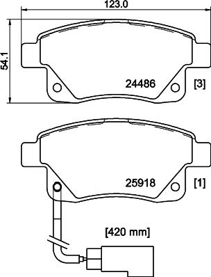 HELLA PAGID 8DB 355 012-781 - Set placute frana,frana disc parts5.com