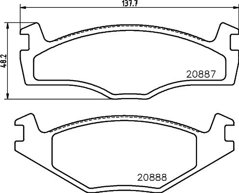 HELLA PAGID 8DB 355 017-521 - Juego de pastillas de freno parts5.com