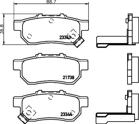 HELLA PAGID 8DB 355 017-151 - Set placute frana,frana disc parts5.com