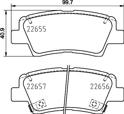 HELLA PAGID 8DB 355 031-681 - Komplet zavornih oblog, ploscne (kolutne) zavore parts5.com