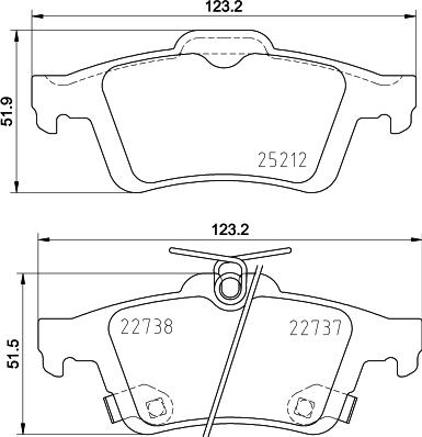 HELLA PAGID 8DB 355 037-661 - Fékbetétkészlet, tárcsafék parts5.com