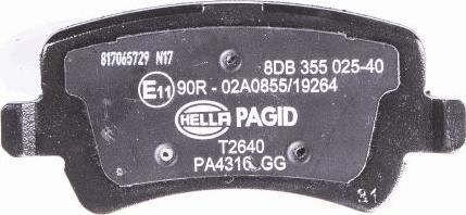 HELLA PAGID 8DB 355 025-401 - Set placute frana,frana disc parts5.com