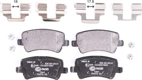 HELLA PAGID 8DB 355 025-411 - Bremsbelagsatz, Scheibenbremse parts5.com