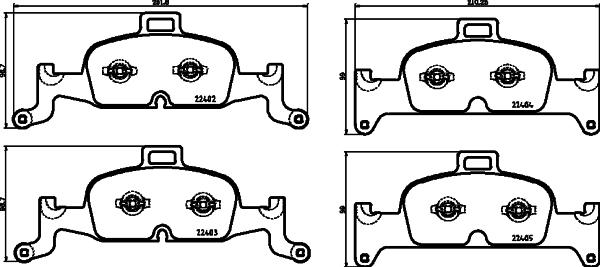 HELLA PAGID 8DB 355 025-811 - Piduriklotsi komplekt,ketaspidur parts5.com