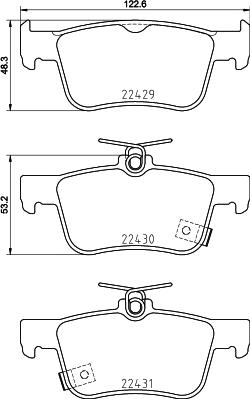 HELLA PAGID 8DB 355 025-251 - Zestaw klocków hamulcowych, hamulce tarczowe parts5.com