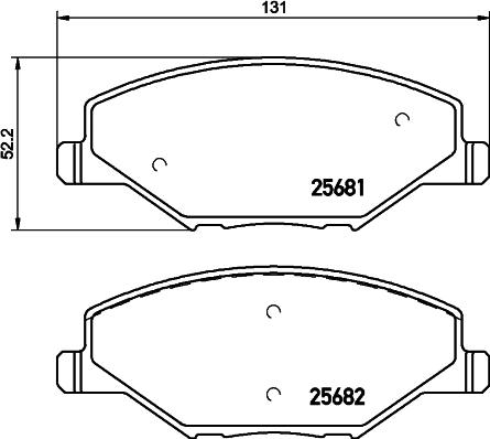 HELLA PAGID 8DB 355 020-521 - Set placute frana,frana disc parts5.com