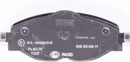 HELLA PAGID 8DB 355 020-191 - Set placute frana,frana disc parts5.com