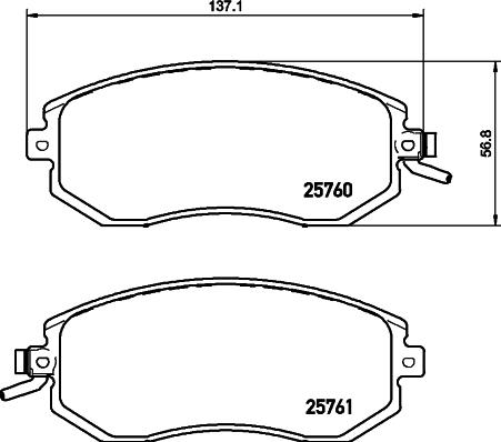 HELLA PAGID 8DB 355 020-891 - Тормозные колодки, дисковые, комплект parts5.com