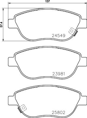 HELLA PAGID 8DB 355 020-881 - Σετ τακάκια, δισκόφρενα parts5.com