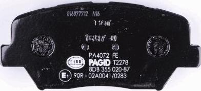 HELLA PAGID 8DB 355 020-871 - Kit de plaquettes de frein, frein à disque parts5.com