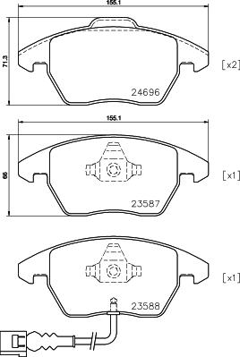 HELLA PAGID 8DB 355 023-161 - Σετ τακάκια, δισκόφρενα parts5.com