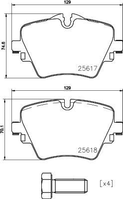 HELLA PAGID 8DB 355 023-131 - Set placute frana,frana disc parts5.com