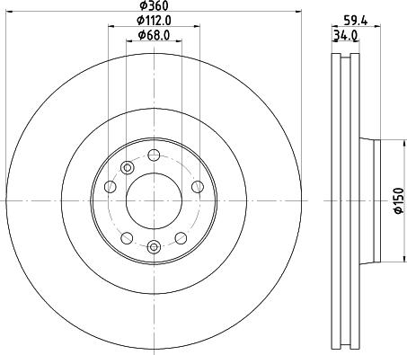 HELLA PAGID 8DD 355 109-851 - Disco de freno parts5.com