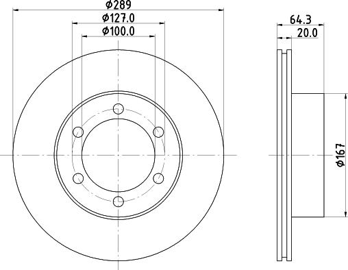 HELLA PAGID 8DD 355 104-761 - Δισκόπλακα parts5.com