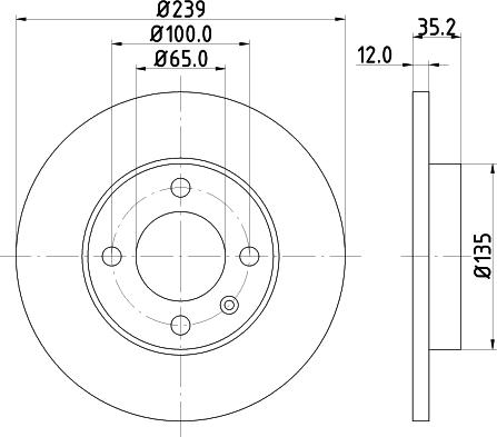 HELLA PAGID 8DD 355 100-131 - Disc frana parts5.com