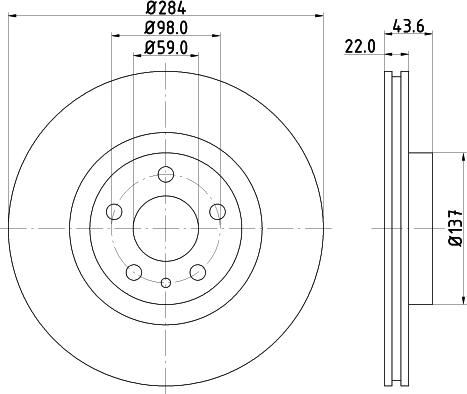 HELLA PAGID 8DD 355 101-951 - Disc frana parts5.com