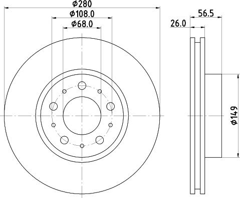 HELLA PAGID 8DD 355 102-541 - Disc frana parts5.com